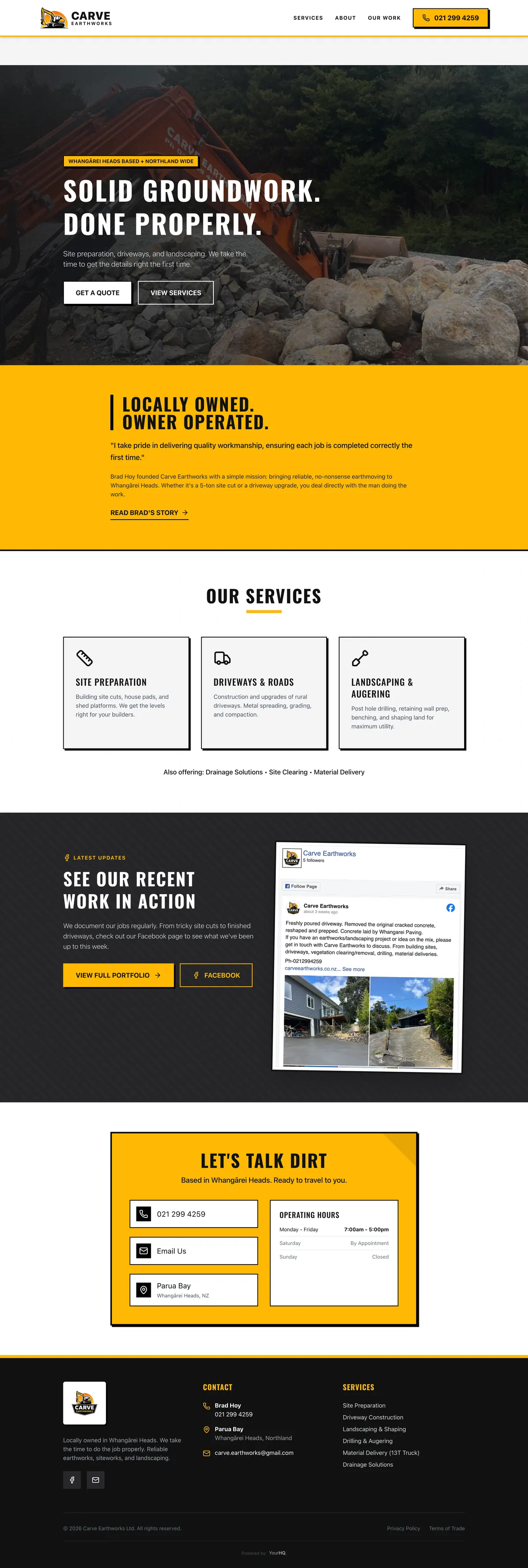 Carve Earthworks website