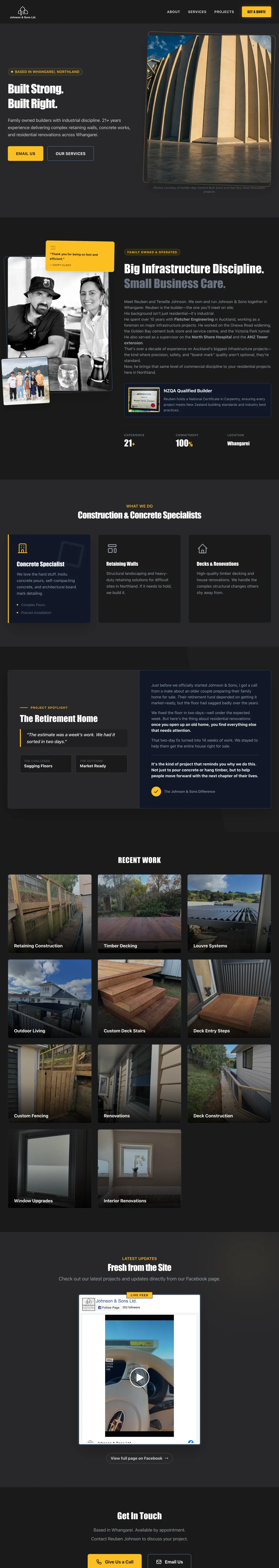 Johnson & Sons website